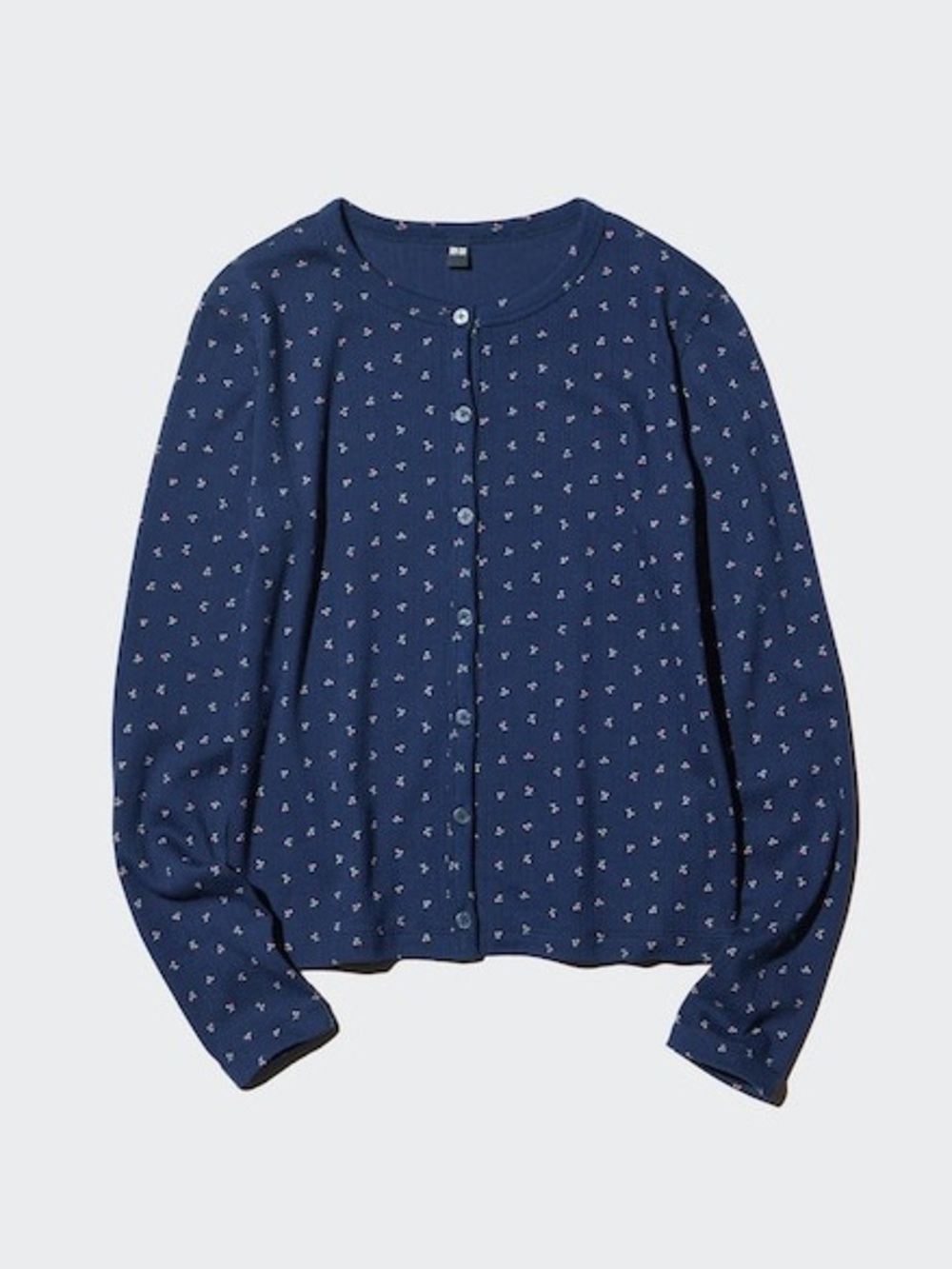 UNIQLO Women’s Pointelle Cardigan in Navy Cherry